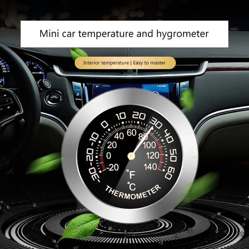 Thermomètre et hygromètre sans fil pour voiture, rond, 2 pouces de  diamètre, sans batterie, moniteur d'humidité verte, 1 paquet - AliExpress