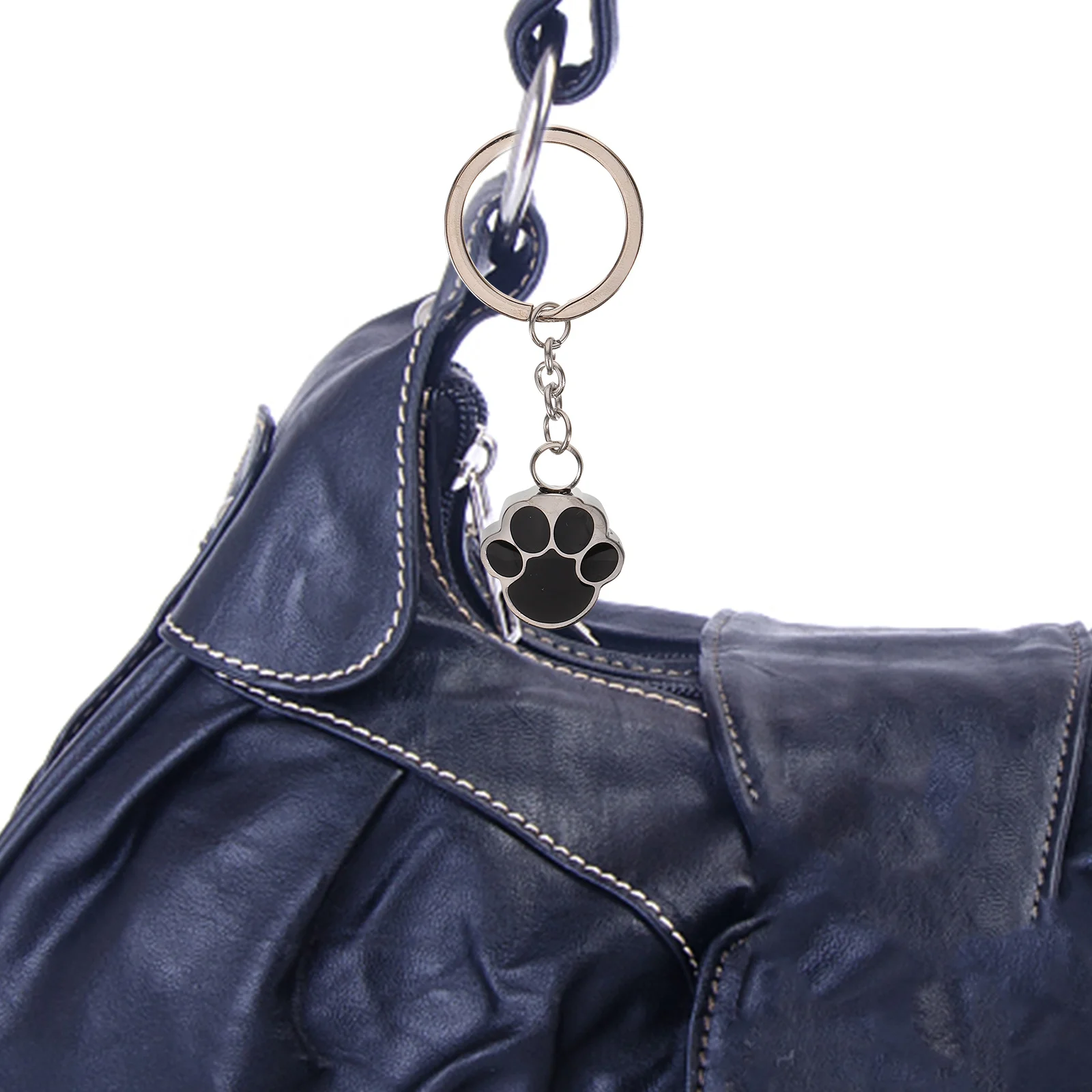 Stainless Steel Dog Paw Print Urn Lightweight Cremation Container For Ashes Keychain Keepsake Box Pet Urns Dog Memorials Pet
