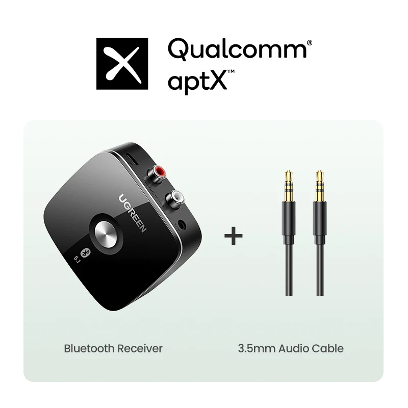 Adapter Bluetooth UGREEN CM106 odbiornik audio, Bluetooth 5.0 aptX