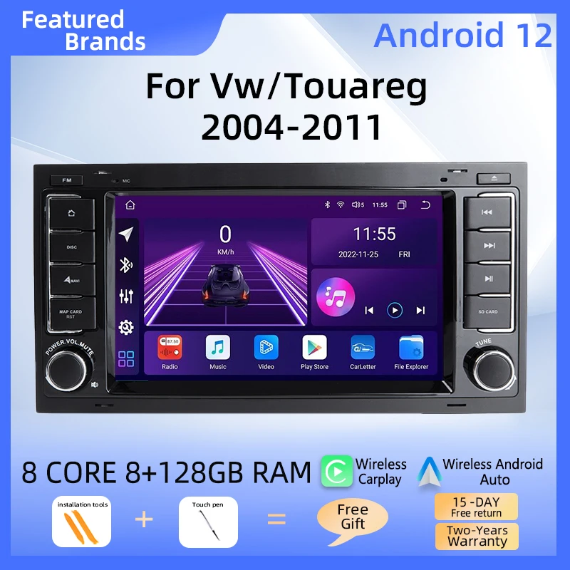 

8+256GB Android12 Car Multimedia Player For Volkswagen/Touareg/Transporter T5 2004-2011 Radio Stereo GPS Navigation Stereo Audio