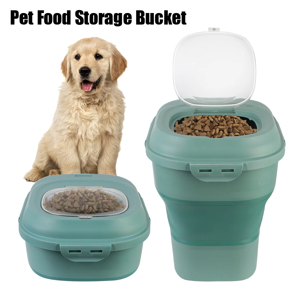 

For Moisture Proof Seal 23L Dry Cat Food Box Bag With Measuring Cup Pet Dog Food Storage Container Rice Storage Bucket