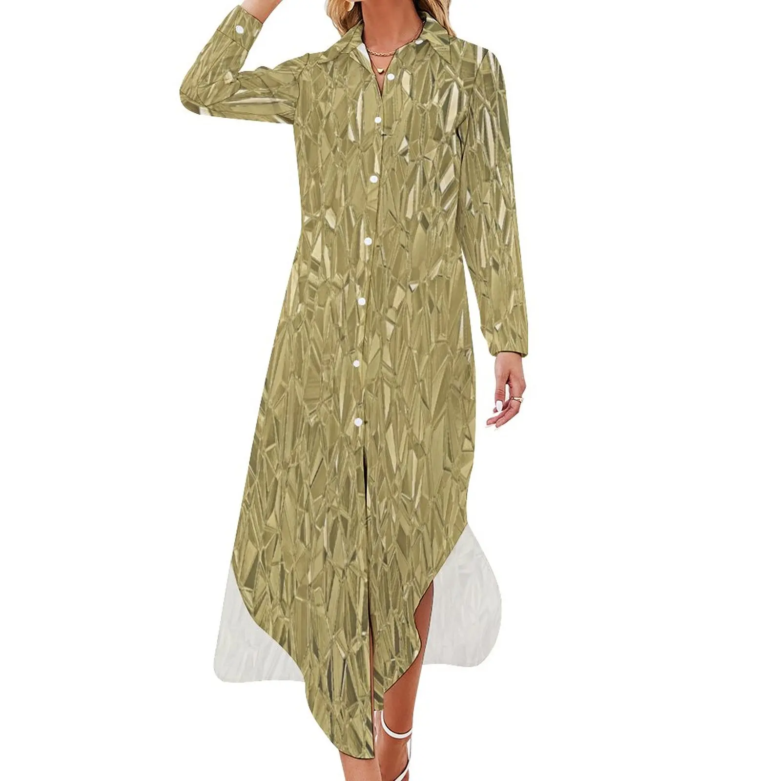 

Женское шифоновое платье с V-образным вырезом, с принтом