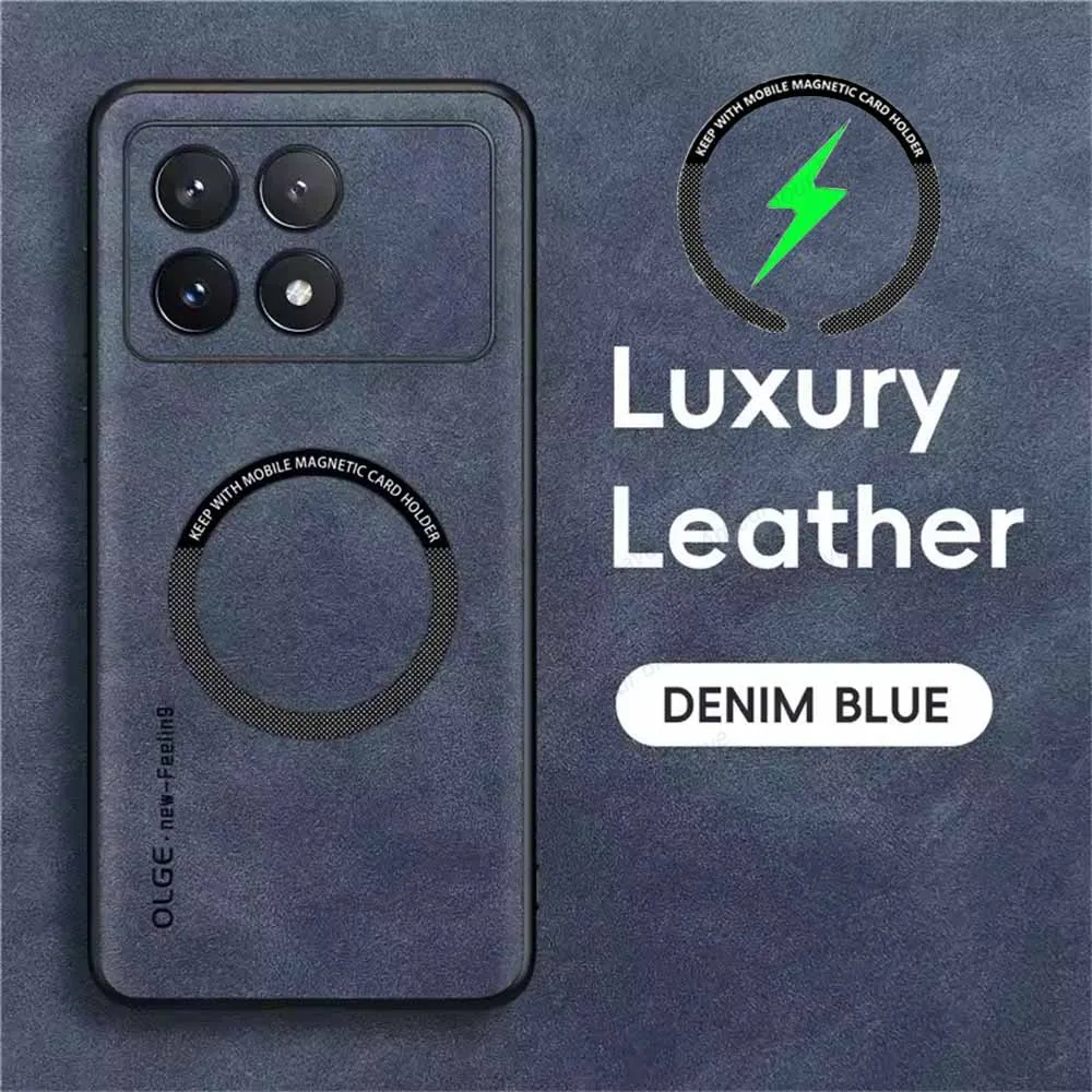 Magnetic Wireless Charging Leather Phone Case - Magsafe Compatible Back Cover