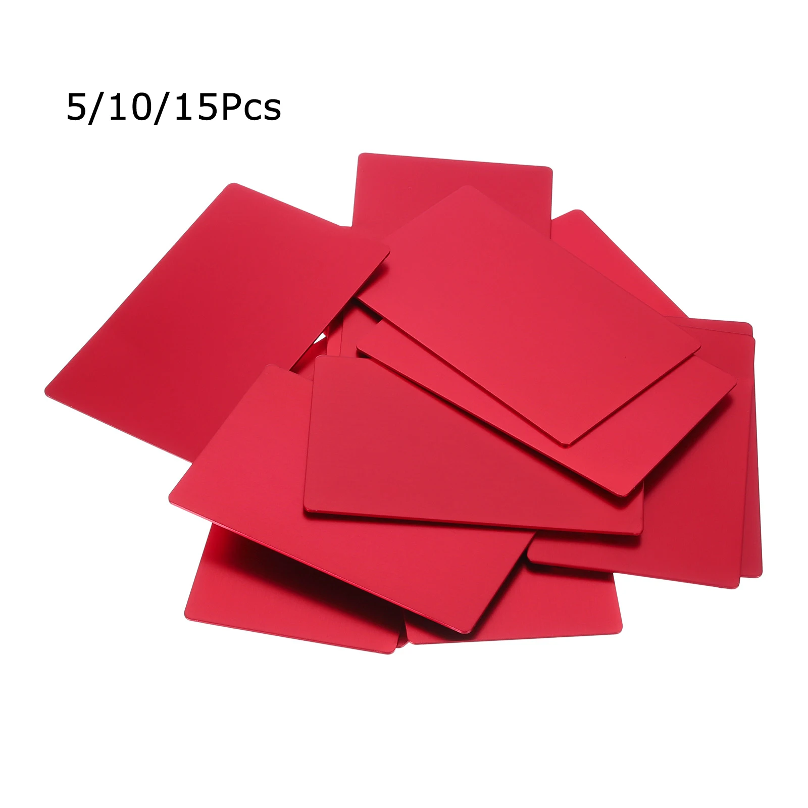 5/10/15Pcs 86x54x1mm 금속 명함 빈 레이저 조각 카드 사무실 고객을위한 양극 처리 된 알루미늄 DIY 선물 플레이트 카드
