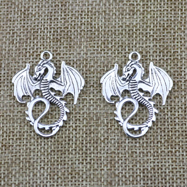 12pcs/bag Chinese Dragon Charms For Jewelry Making Handmade Jewelry Craft  Findings DIY Jewelry Components