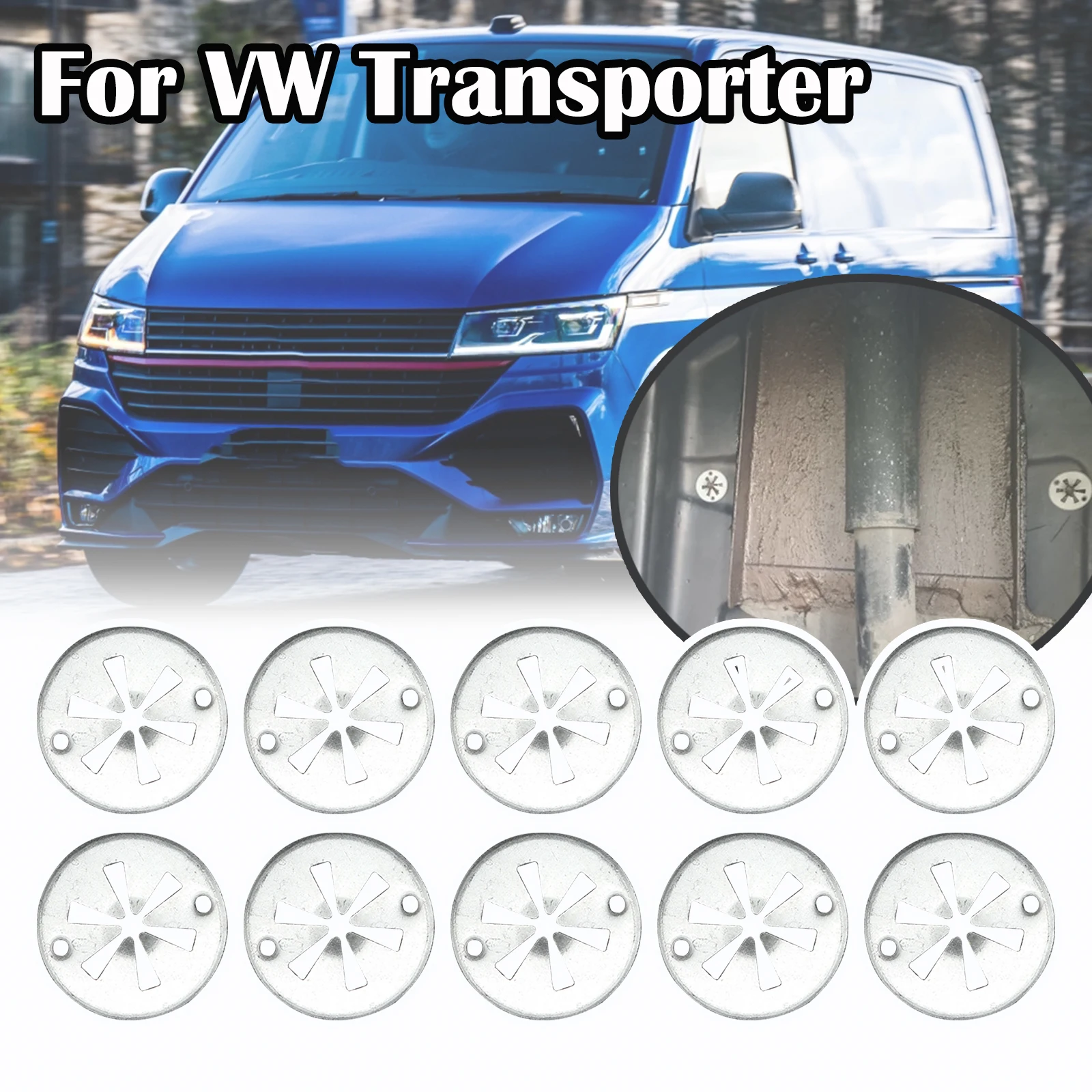 Car Star Washer Locking Heat Shield Fastener Holder Clamping Grommet Rivet Scarico Per Vw Transporter T4 T5 1990 - 2016 Multivan