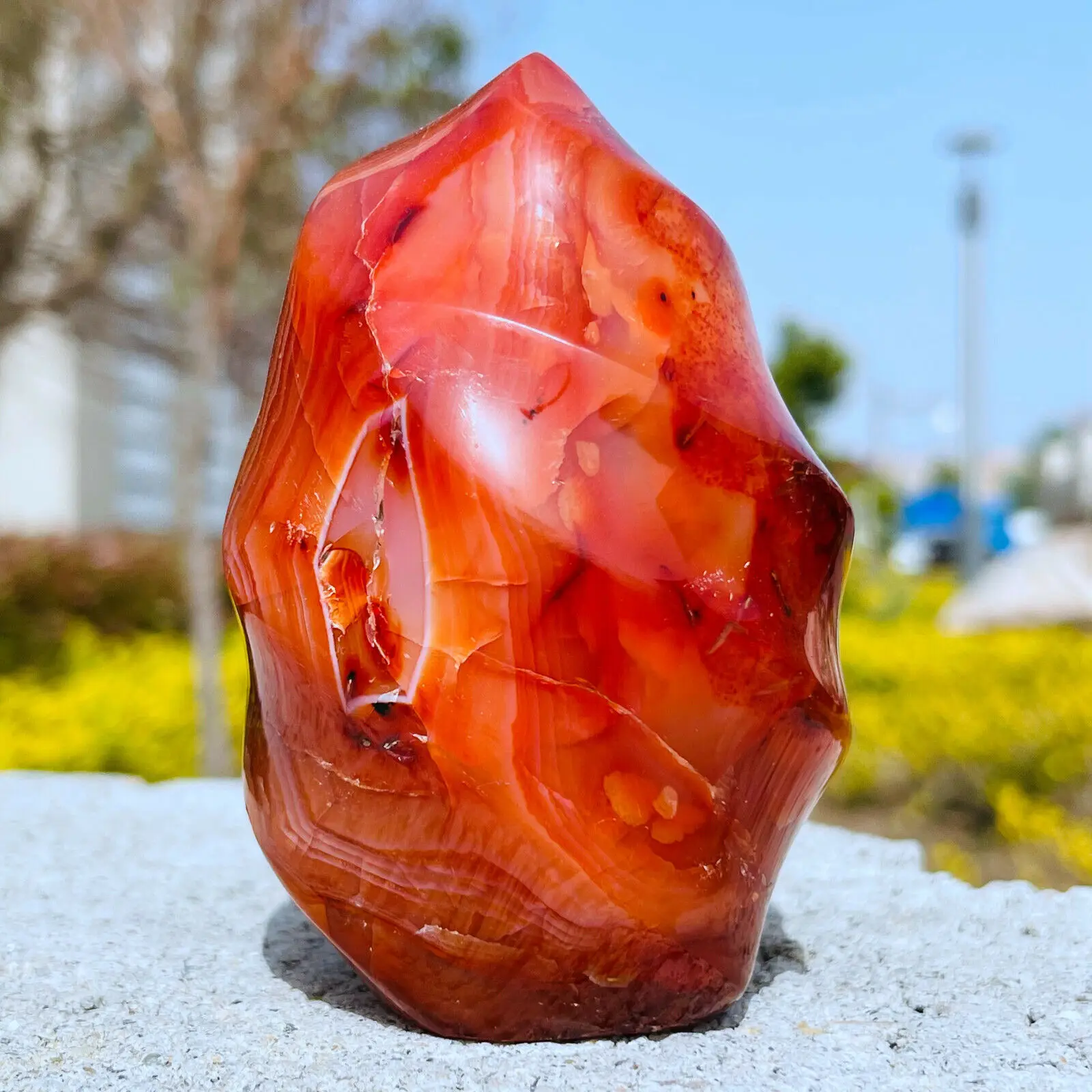 

Natural Carnelian Red Agate Torch Flame, Psychic Meditation, Healing, Feng Shui Gemstone, Free Form, Fire Crystal, Room Ornament