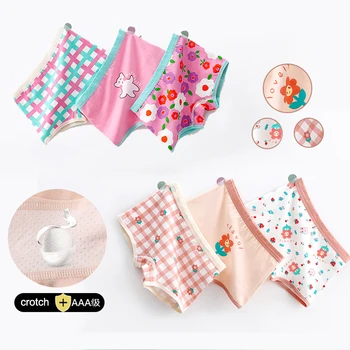 3 pezzi di biancheria intima per ragazze, boxer per bambina, biancheria intima per studenti di 2-14 anni, biancheria intima per bambini in puro cotone 1