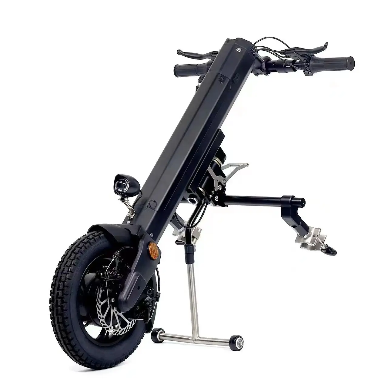 12 Inch N/W: 17.4KG Handicap Wheelchair Trailer for Disabled Driver Head Electric Handbike Handcycle 5