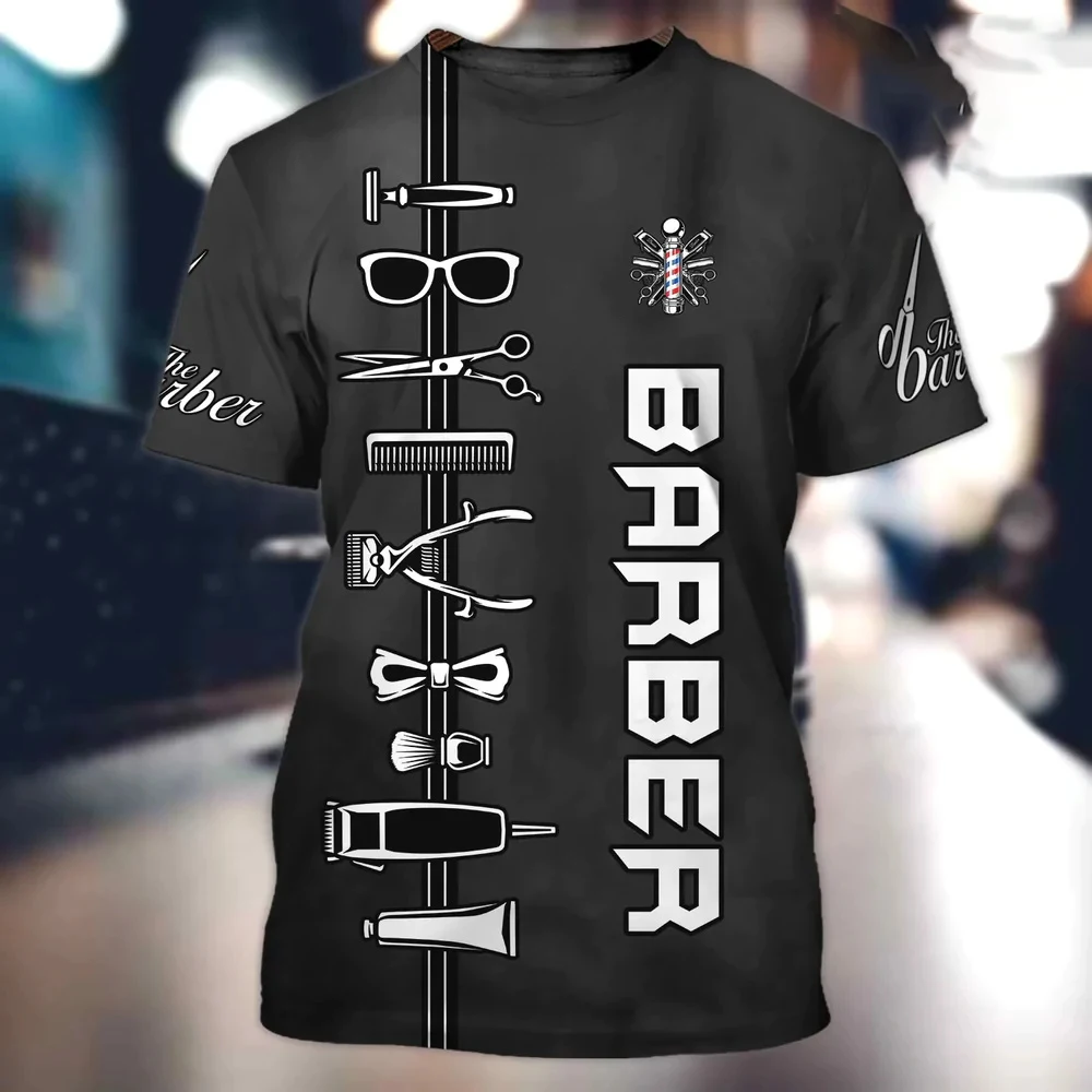 

Summer Fashion 3D Print Hairdresser Tool Pattern Men'S T-Shirt Personality O Neck Short Sleeve Casual Clothing Oversized T-Shirt
