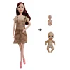 Educational Toy Pregnant Dolls for Children with Two Babies and Random Shoes Accessories Fashion Clothes Gift for Barbie Games 4