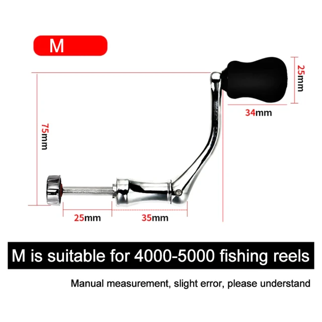 Metal Fishing Reel Handle Spinning Reel Handle Metal Fish Reel Crank Handle  Replacement Parts with Nut & Washer Swivels 2 Sizes - AliExpress
