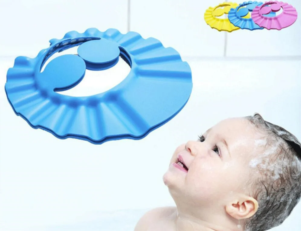 Safe Soft Cap Hat for Baby Shampoo Shower Bathing Wash Hair Shield Bebes Children Bathing Shower Cap Hat Kids baby hat hair wash hat shampoo shower cap hair wash shield baby head protector