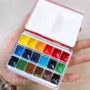 Empty Italian FOME heavy enamel paint box 12/24grids mini watercolor gouache artist  palette painting tools art supplies 6