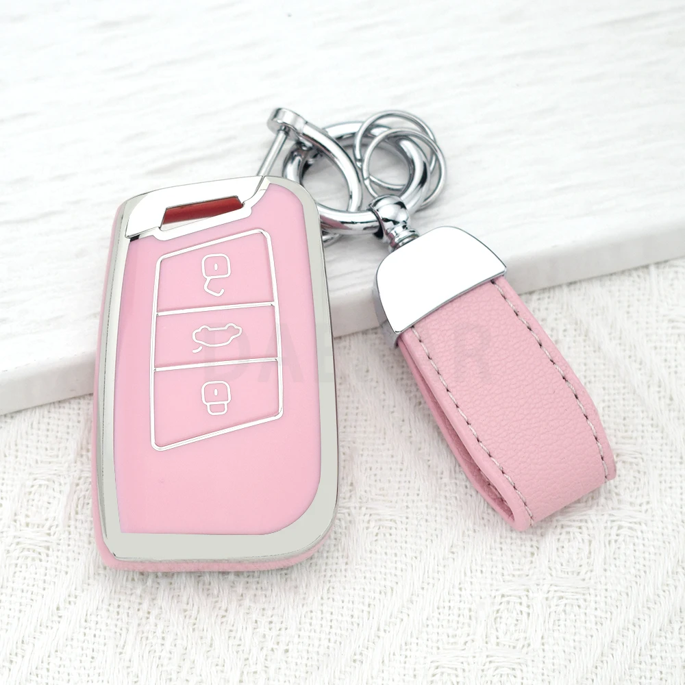 Pink TPU Car Key Case Cover with Enhanced Style and Protection