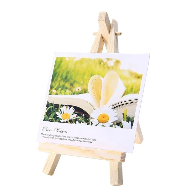 Sketch Easel Wooden Easel Wood Table Easel 10Pcs Wood Mini Triangle Wedding Table Card Stand Display Holder