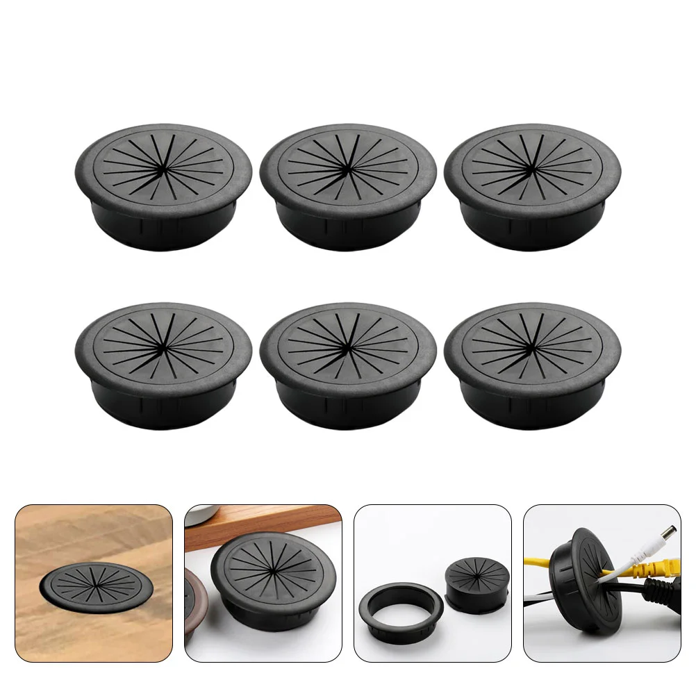 

6Pcs Desk Cable Wire Grommet PC Computer Desk Cable Hole Cover Organizers