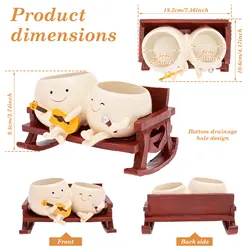 Charming Smile Face Resin Planter with Drainage Hole - Whimsical Succulent and Flower Container (Style 4)