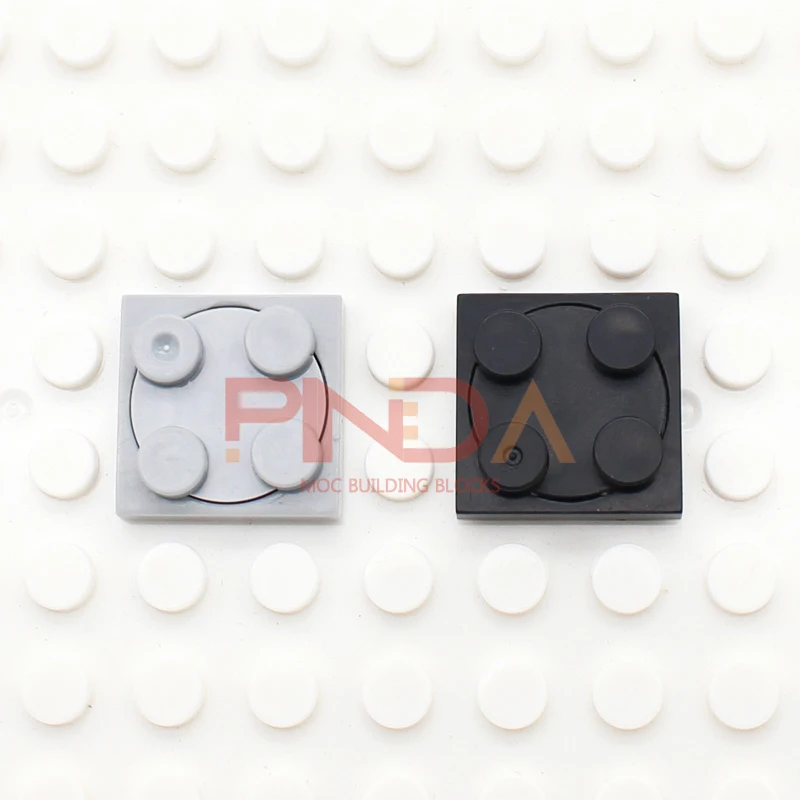 MOC 빌딩 블록 턴테이블 2x2 플레이트 베이스, 상단 3680 3679 포함, DIY 크리에이티브 벽돌, 클래식 호환 조립 부품, 20 개