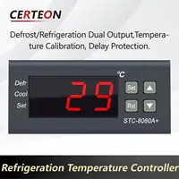 Contrôleur de Température STC-8080A+ pour Chambre Froide Réfrigérateur Congélateur Dégivrage Affichage Numérique Régulateur Intelligent Haute Précision 5