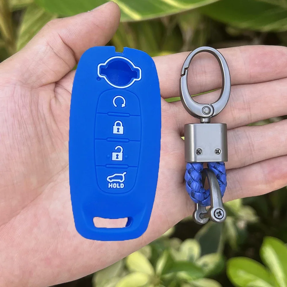 Key Case Key Case Cover 4 Button Silicone Car Key Cover for Nissan Teana X-trail T33 Altima Qashqai J12 Juke Kicks Ariya Keychain Accessories