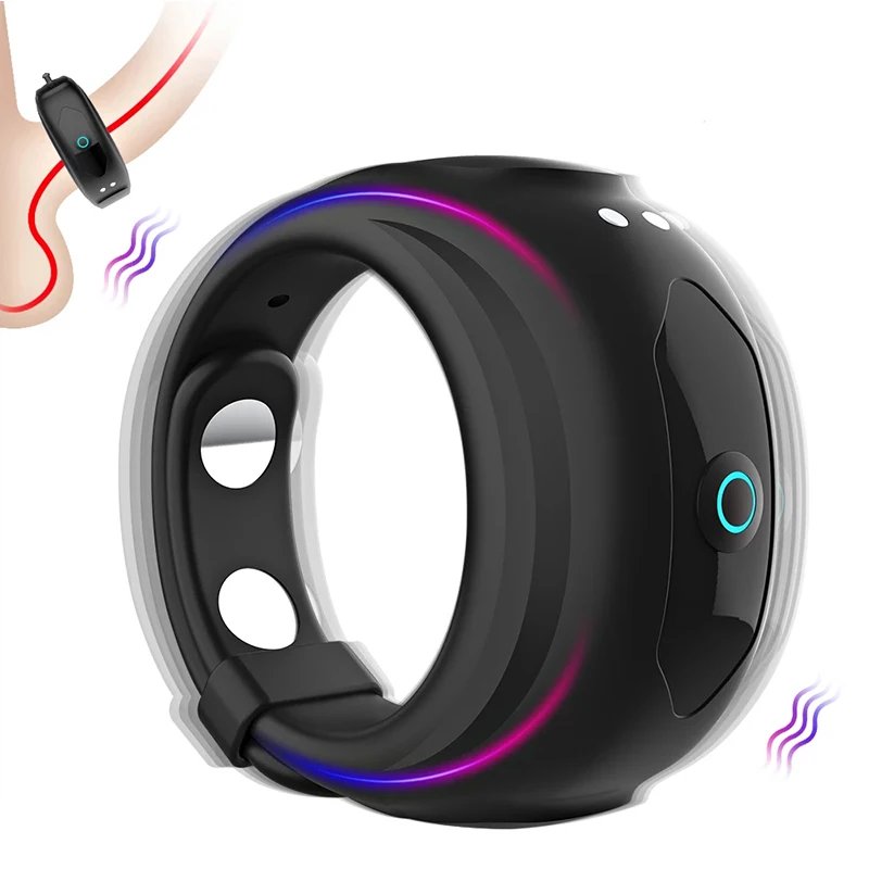 Sexy Cockring Vibrator for Men Couple Vibrating Penis Rings Adjustable Delay Ejaculation Sex Toys for Adults 18