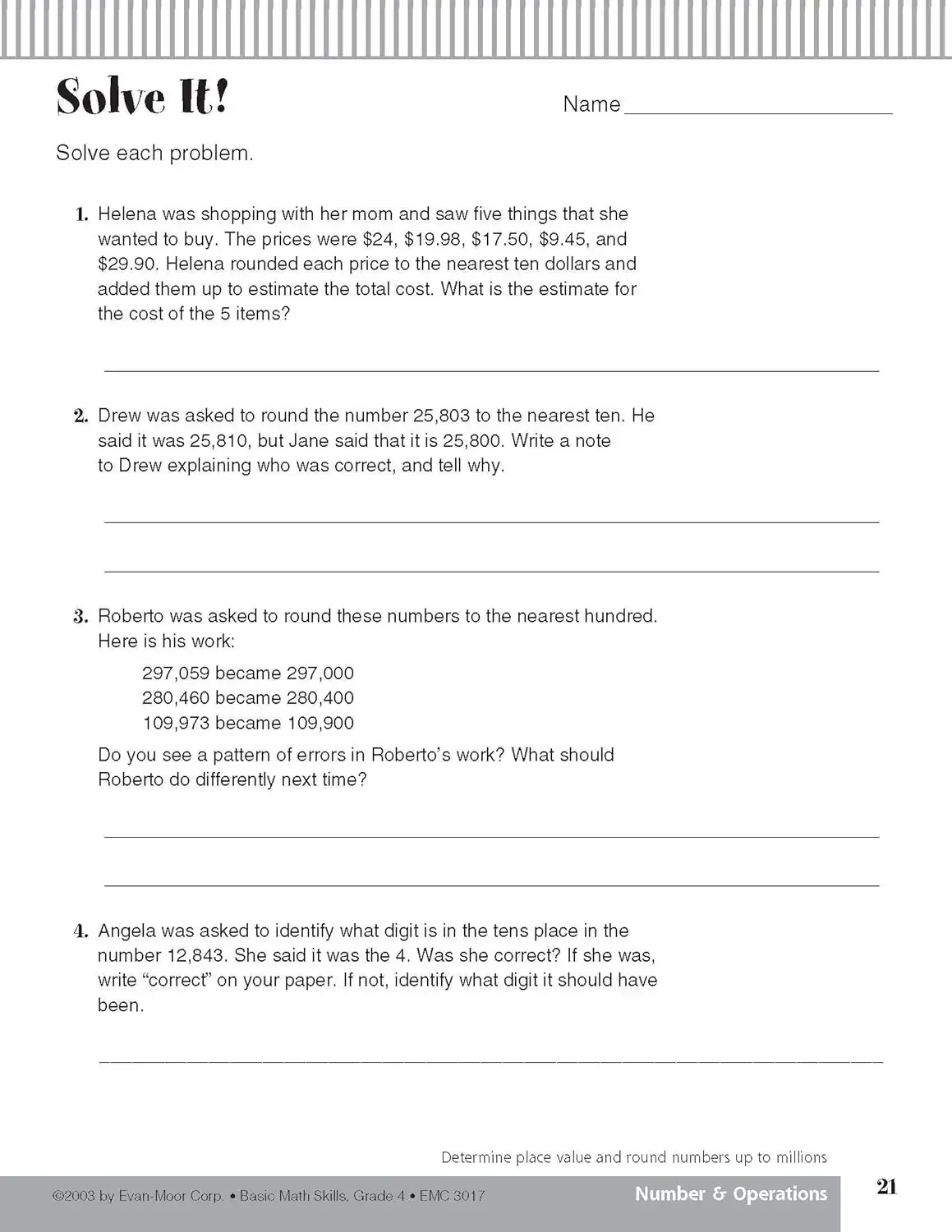 Grade 4 Math Workbook 3