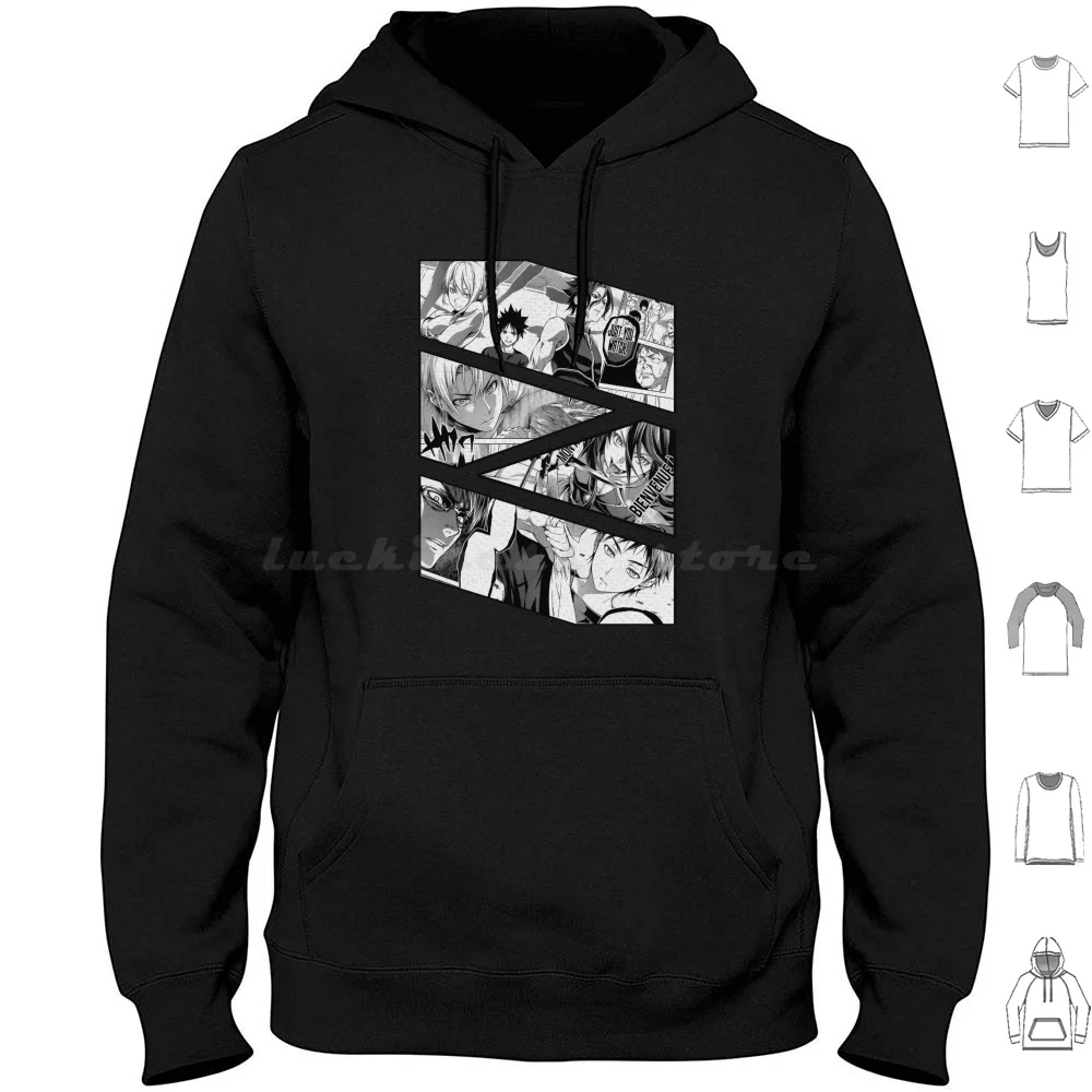 Food Wars Shokugeki No Soma Manga Panel Design Felpe Con Cappuccio Manica Lunga Food Wars Shokugeki No Soma Food Wars Manga