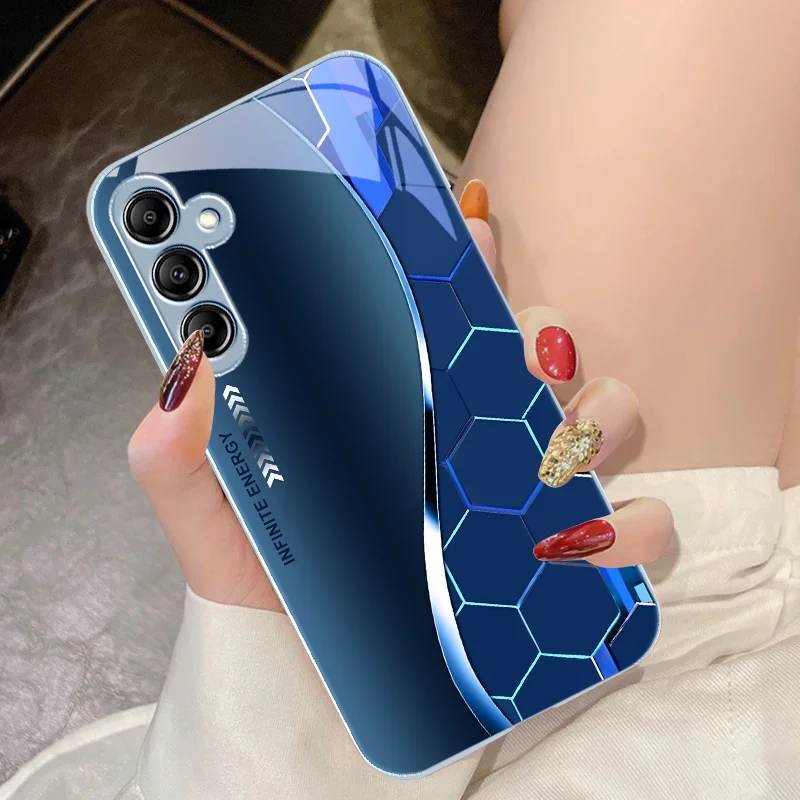 Flowing Light Honeycomb Glass Phone Case
