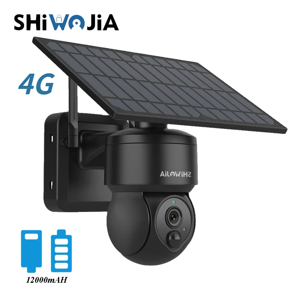 SHIWOJIA камера 4G солнечная панель 1080P Видеонаблюдение CCTV защита безопасности PTZ