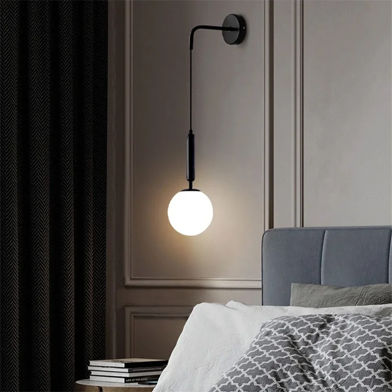 Modern Simple Glass Wall Lamp Nordic Creative LED Luxury Wall Lamps for Living Room Bedroom Bedside Wall Light Fixtures Lighting 3