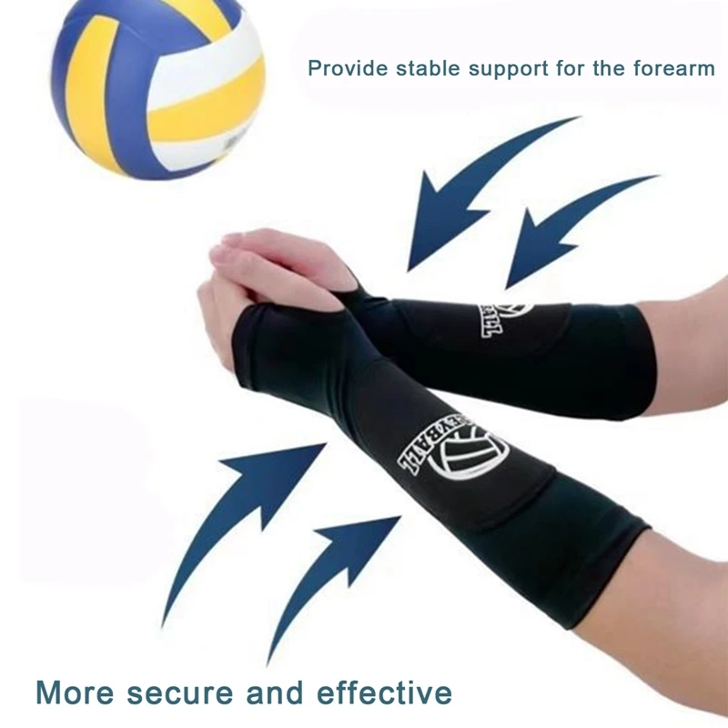 2Pcs Volleyball Armband Wrist Support Breathable Volleyball Passing Hitting Forearm Sleeves Arm Sleeves With Protection Pad