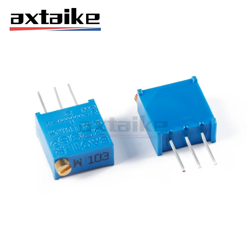 10PCS 3296W 3296 Adjustable Precision Potentiometer 101 201 501 102 202 502 103 503 104 1K 2K 5K 10K 20K 50K 100K 1M 100 500 Ohm