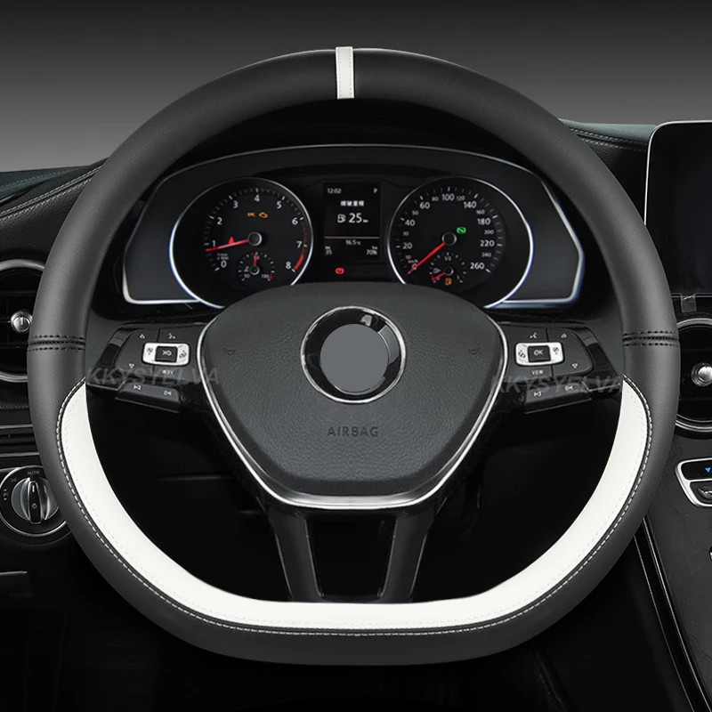 D Shape Car Steering Wheel Cover For Vw Sharan Passat Caddy Touran