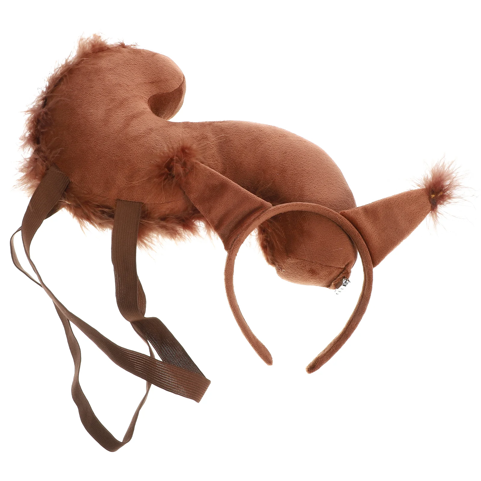 Headband Squirrel Tail Cosplay Costume Aldult Ear Headdress Coffee for Children