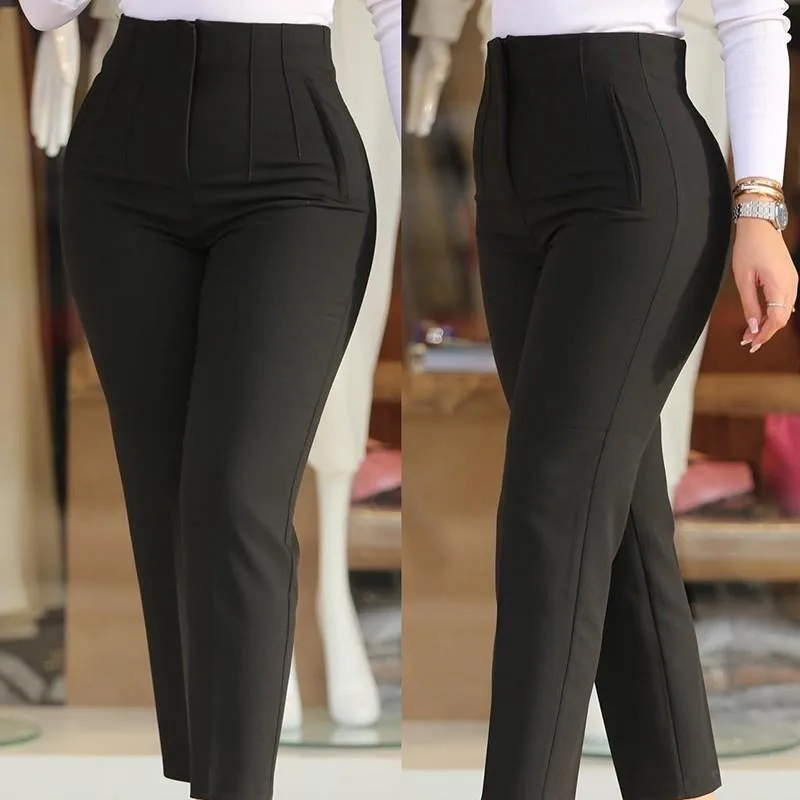 Women Formal High Waist Pants Office Wear