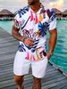 Summer Tropical Plants 3D Print Men Shirt Sets Fashion Short Sleeve Shirt Oversized Casual Beach Shorts Streetwear Suits Clothes 5