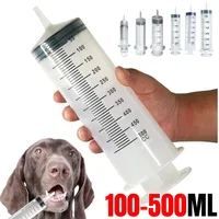 100-500ml Large Capacity Syringe with 1M Hose Reusable Plastic Syringes Pet Feeding Metering Pump Hydroponic Nutrition Syringe 1
