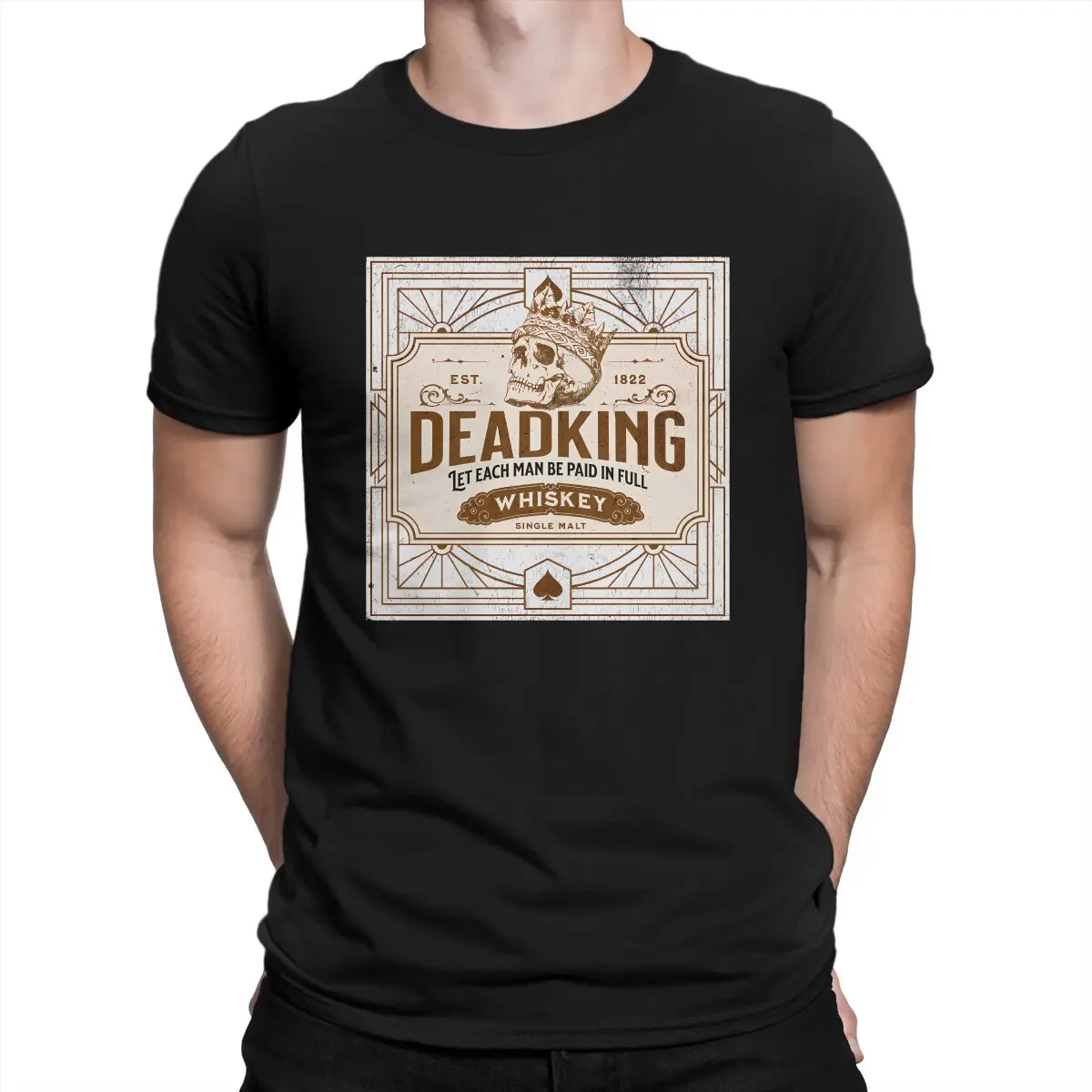 

Men's T-Shirt Deadking Novelty Cotton Tees Short Sleeve Whiskey Wine Drinks T Shirt Round Collar Tops Gift