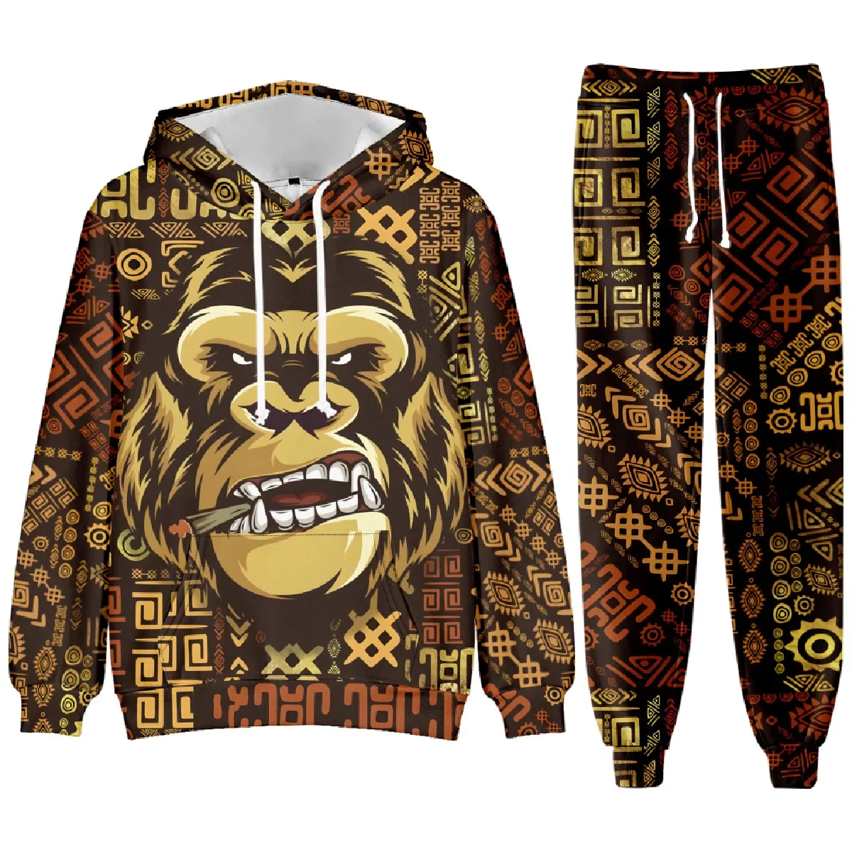 

Monkey Gorilla 3D Print Men's Sportswear Sets Casual Tracksuit Two Piece Set Top and Pants Sportswear Suit Cosplay Costumes