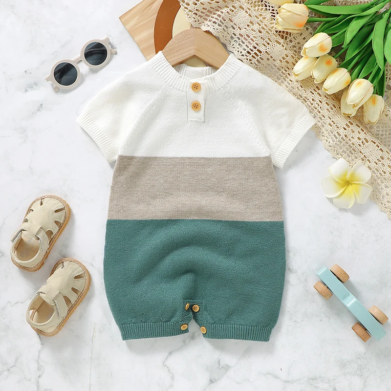 Summer Knit Baby Romper 1