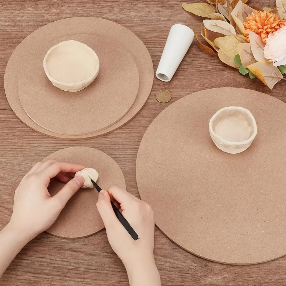 Pottery Bats Tools Portable Clay Wedging Board 5.9-11.8 inch Flat Round for Potters and Clay Artists Pottery Making