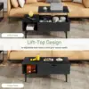 Lift Top Coffee Tables for Living Room, Small Modern Wooden Center Tables with Storage Shelf and Hidden Compartment 4