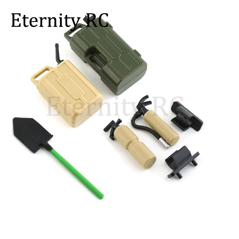 5pcs Simulation Extinguisher Shovel Fuel Tank Decoration for 1/8 1/10 RC Crawler Car Axial SCX10 TRX4 RC4WD D90 Redcat 5pcs Sim 5