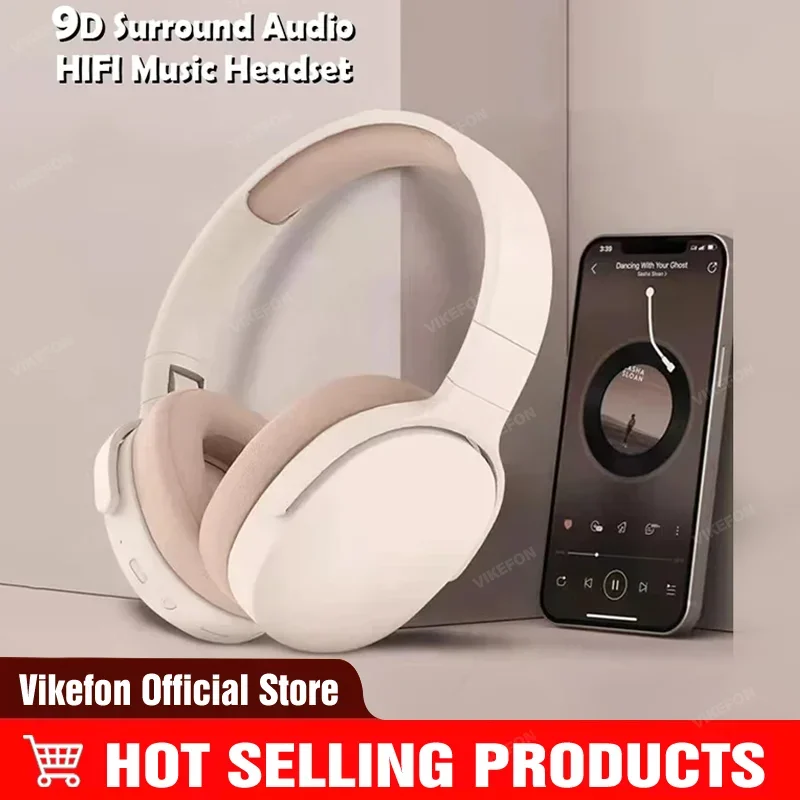 NEW Fashion Wireless Bluetooth Headphones Over Ear HIFI Stereo Headsets True Sports With Earphones TF/AUX Music Player with Mic