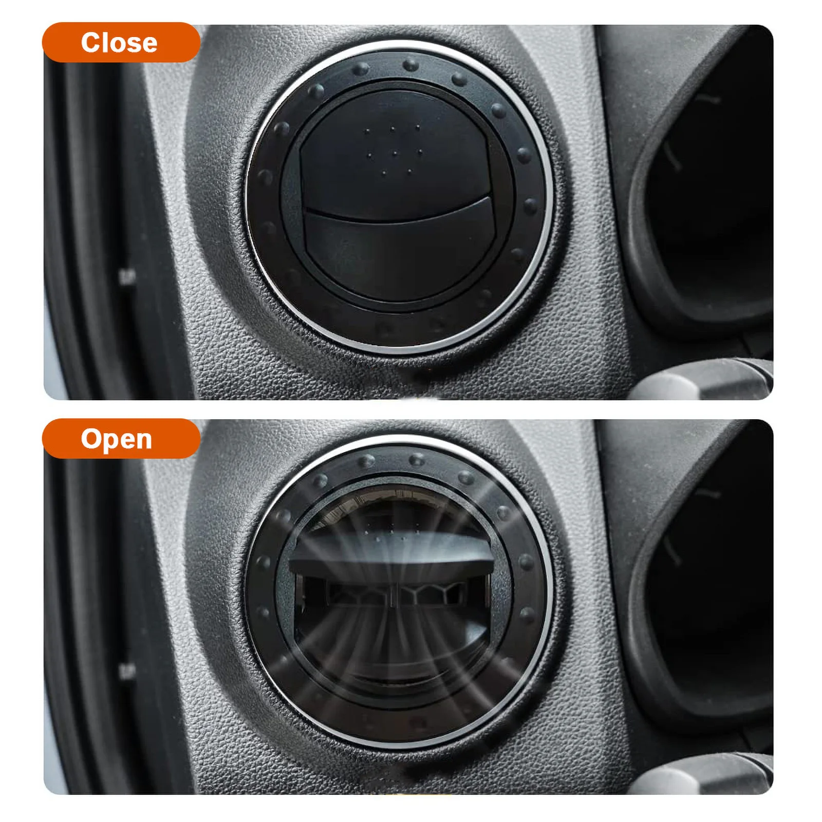 65MM 자동차 대시 보드 에어컨 통풍구 범용 2.55 인치 손잡이 유형 회전 공기 배출구 버스 RV 캠핑카 ATV A/C