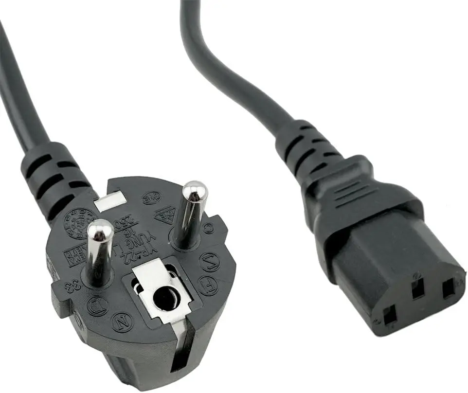 Cabo de Alimentação ue para tv hp Dell pc Monitor de Computador Impressora Cabo de Extensão Plugue ue Cabo de Alimentação Iec C13 10a 3m 10ft - Imagem 3