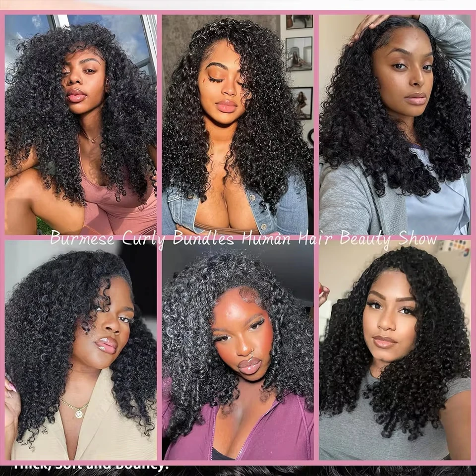10"-32" Pissy/Funmi/ Burmese Pixie Curly Brazilian Human Hair Weave 1/3/4 Bundles Deal Hair Extension Raw For Women Double Weft