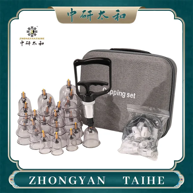 ZHONGYAN TAIHE 24-Piece ABS Cupping Therapy Set with Handheld Vacuum Pump for Home Muscle Pain Relief & Detox 1