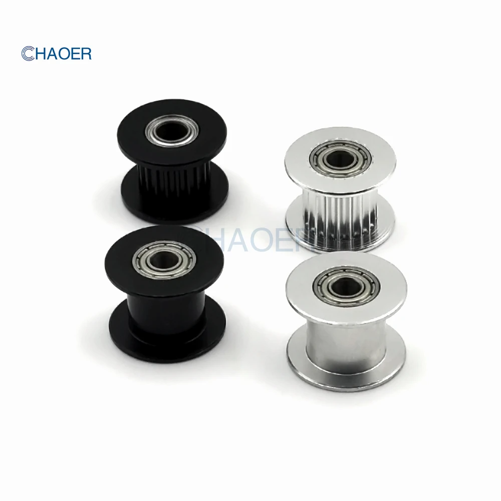 2GT 20 톱니 텐셔너 풀리 보어 3/4/5/6/8mm GT2 오픈 벨트 폭 6/9/10/15mm, 베어링 조정 가이드 아이들러 동기 휠